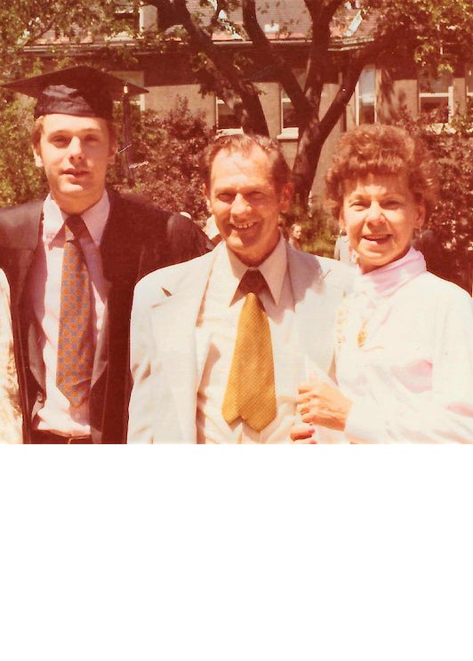 Kominski at his college graduation with his parents