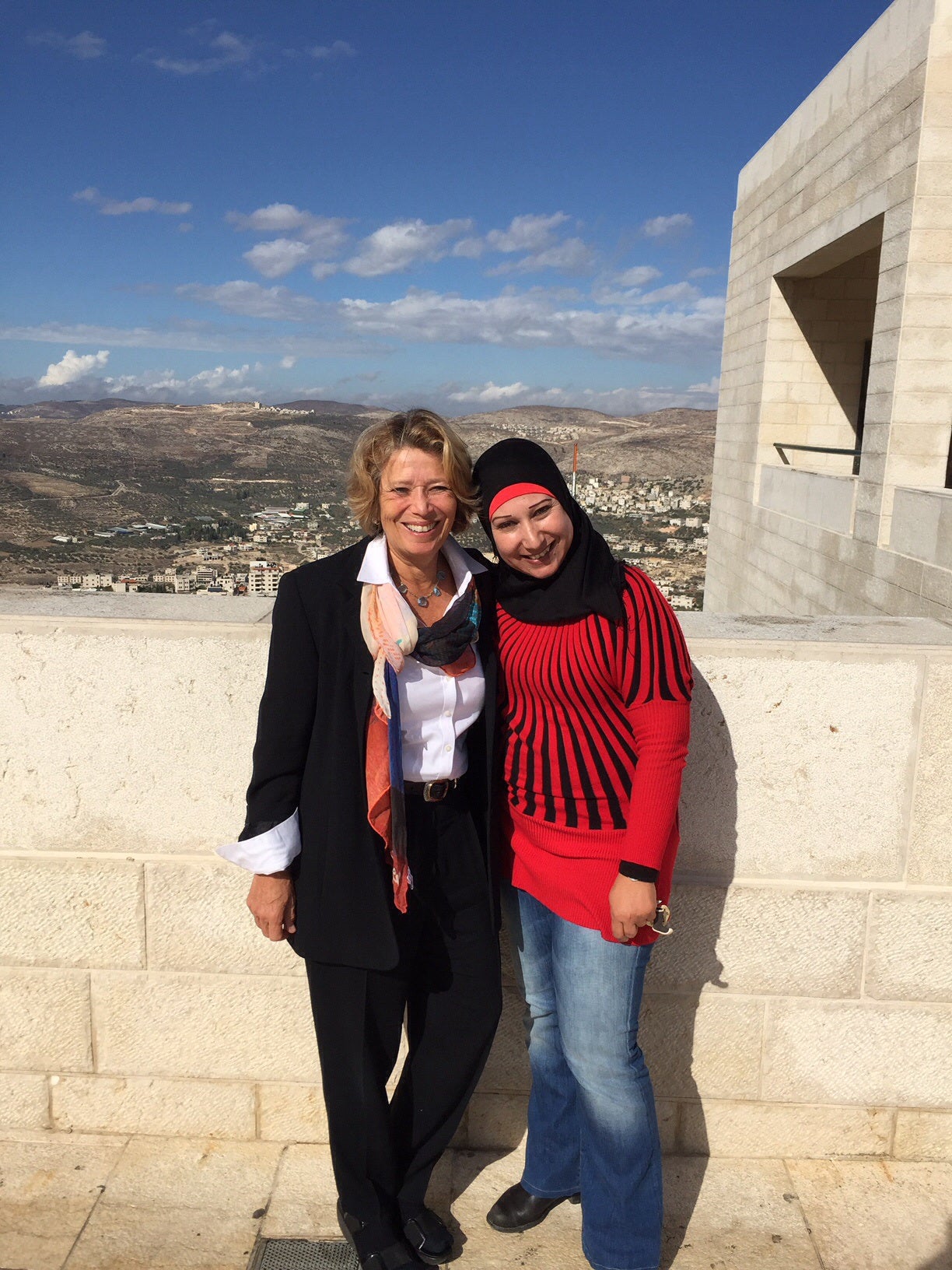 Dr. Rosenstock with Dr. Amira Shaheen, assistant professor of epidemiology at An-Najah University