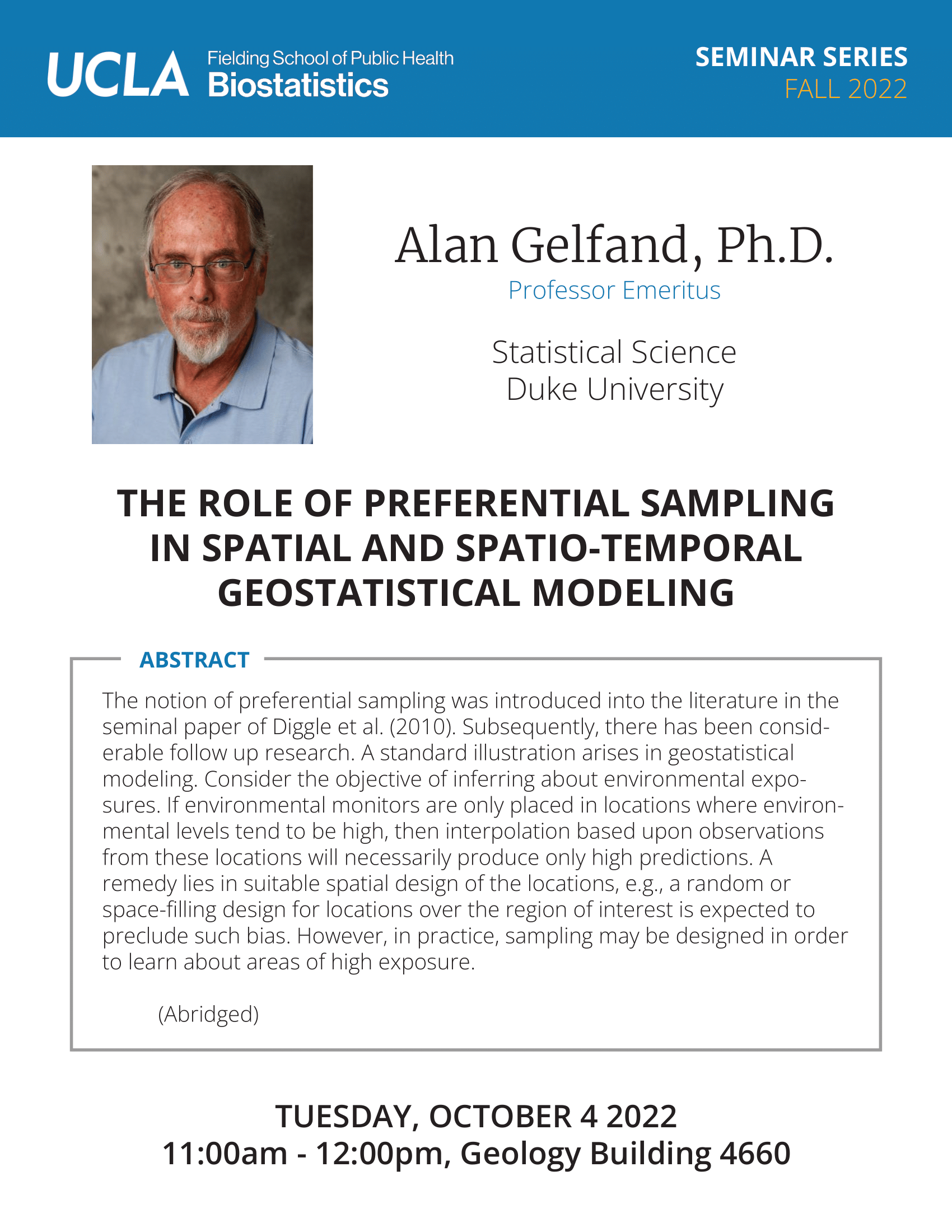 Alan Gelfand Seminar Flyer 10-4-22