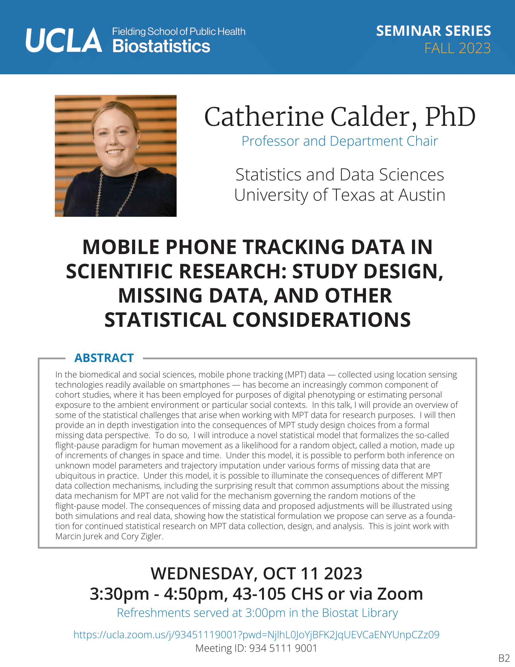 Catherine Calder Seminar Flyer 10-11-23