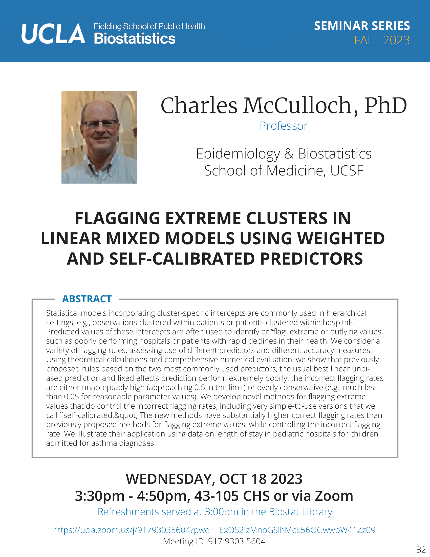 Charles McCulloch Seminar Flyer 10-18-23