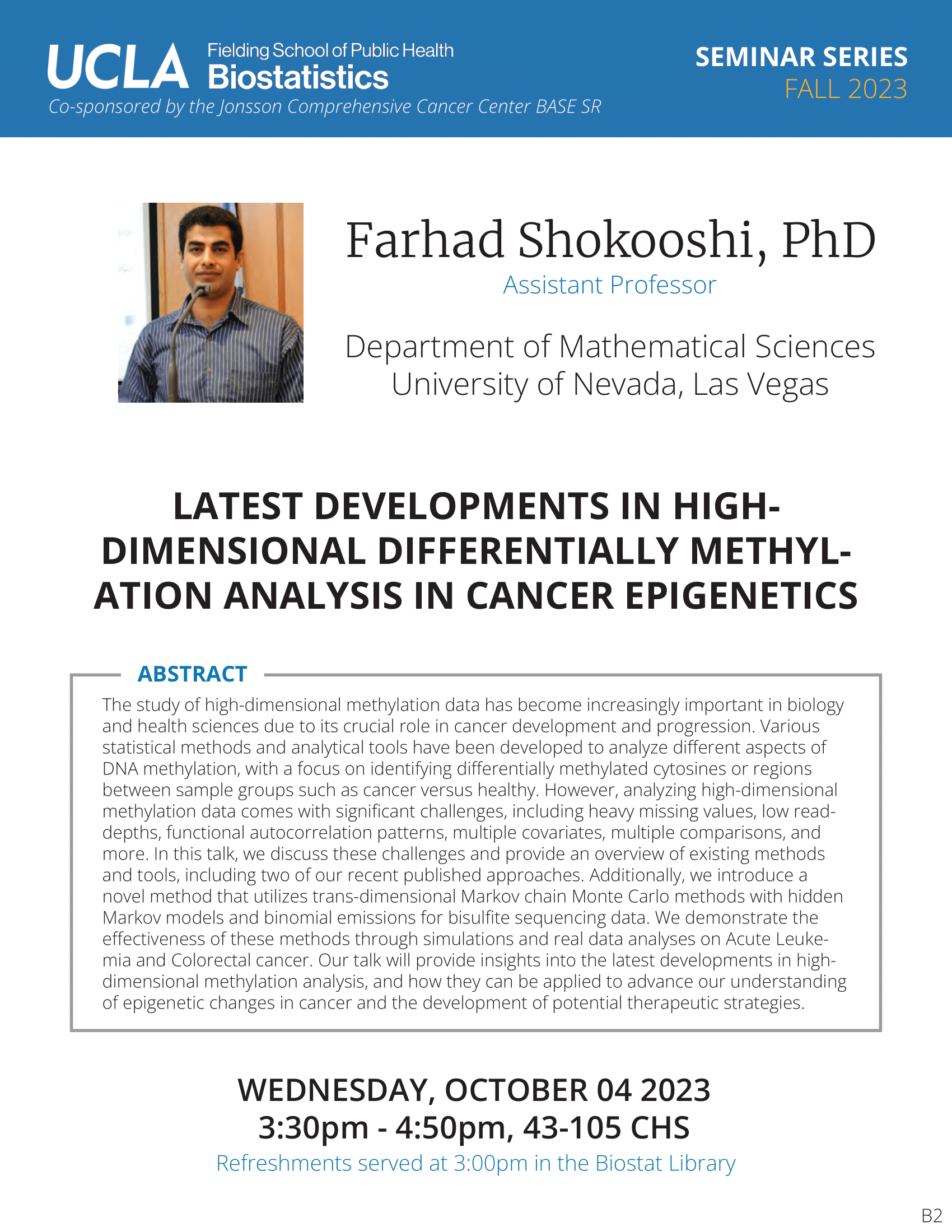 Farhad Shokooshi Seminar Flyer 10-4-23