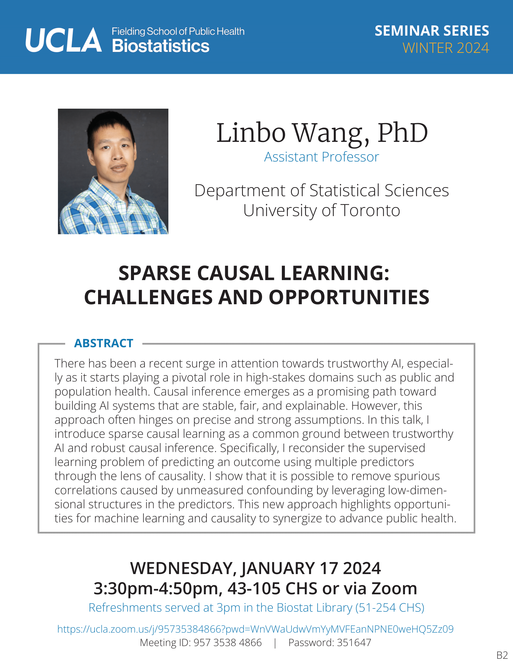 Linbo Wang Seminar Flyer 1-17-24