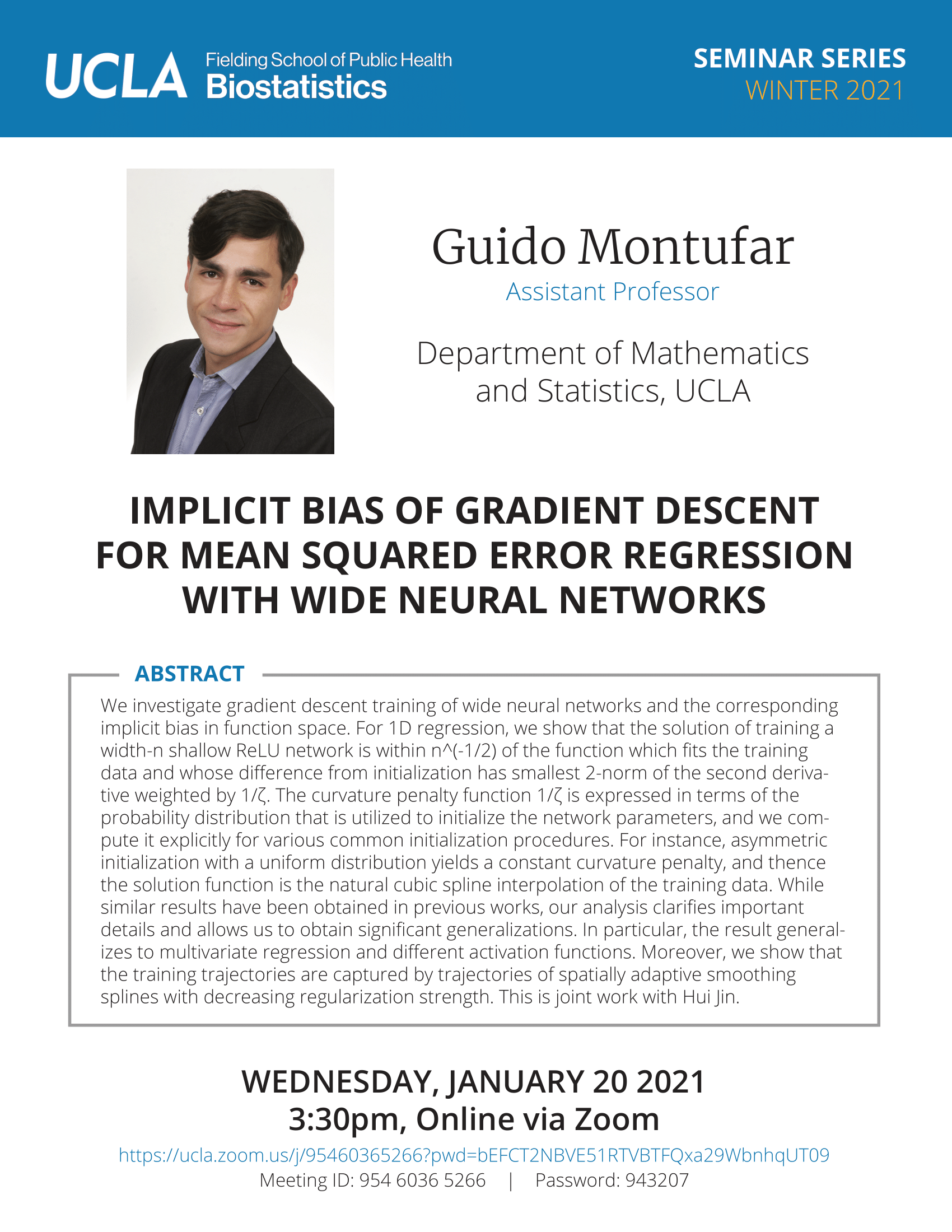 Guido Montufar Seminar Flyer 1-20-21