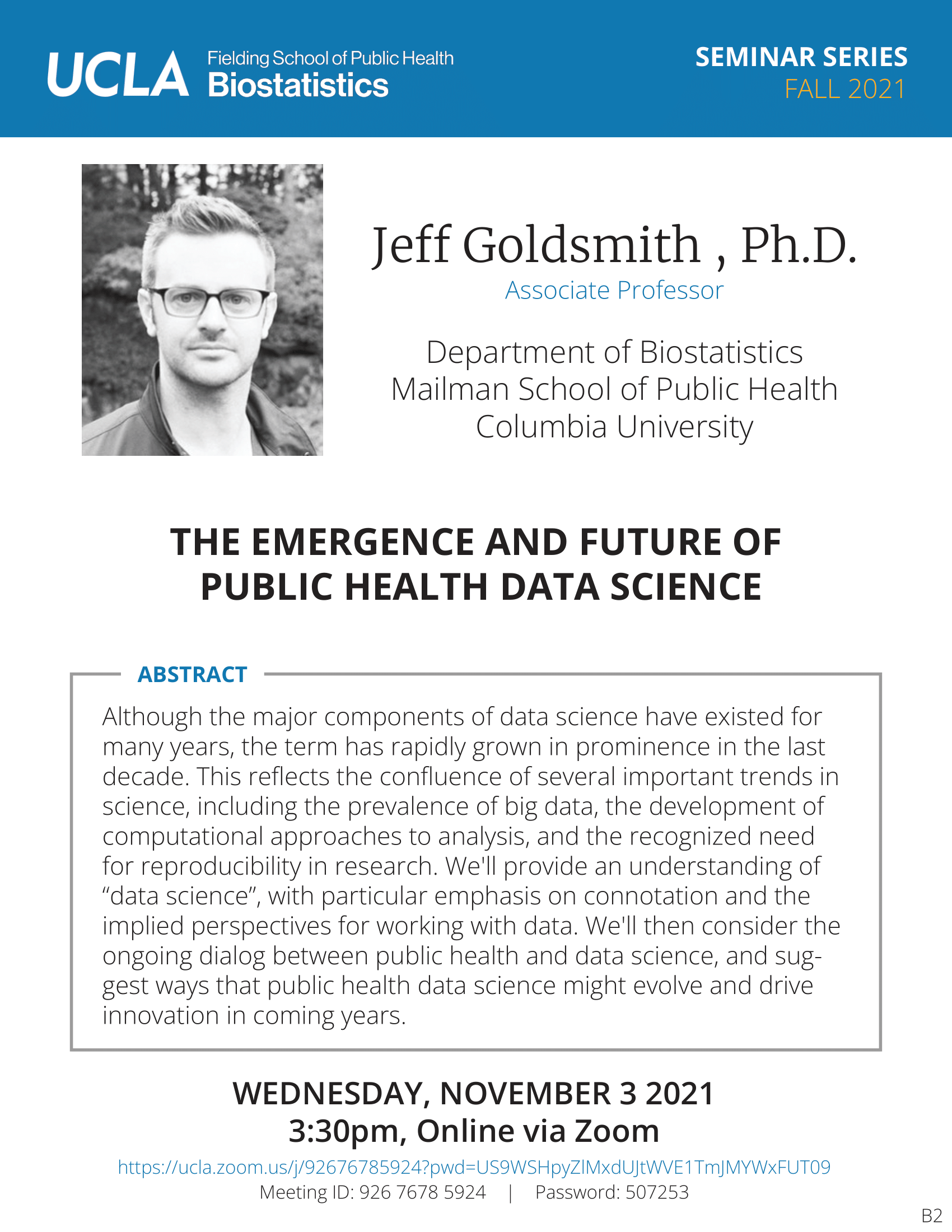 Jeff Goldsmith Seminar Flyer 11-3-21