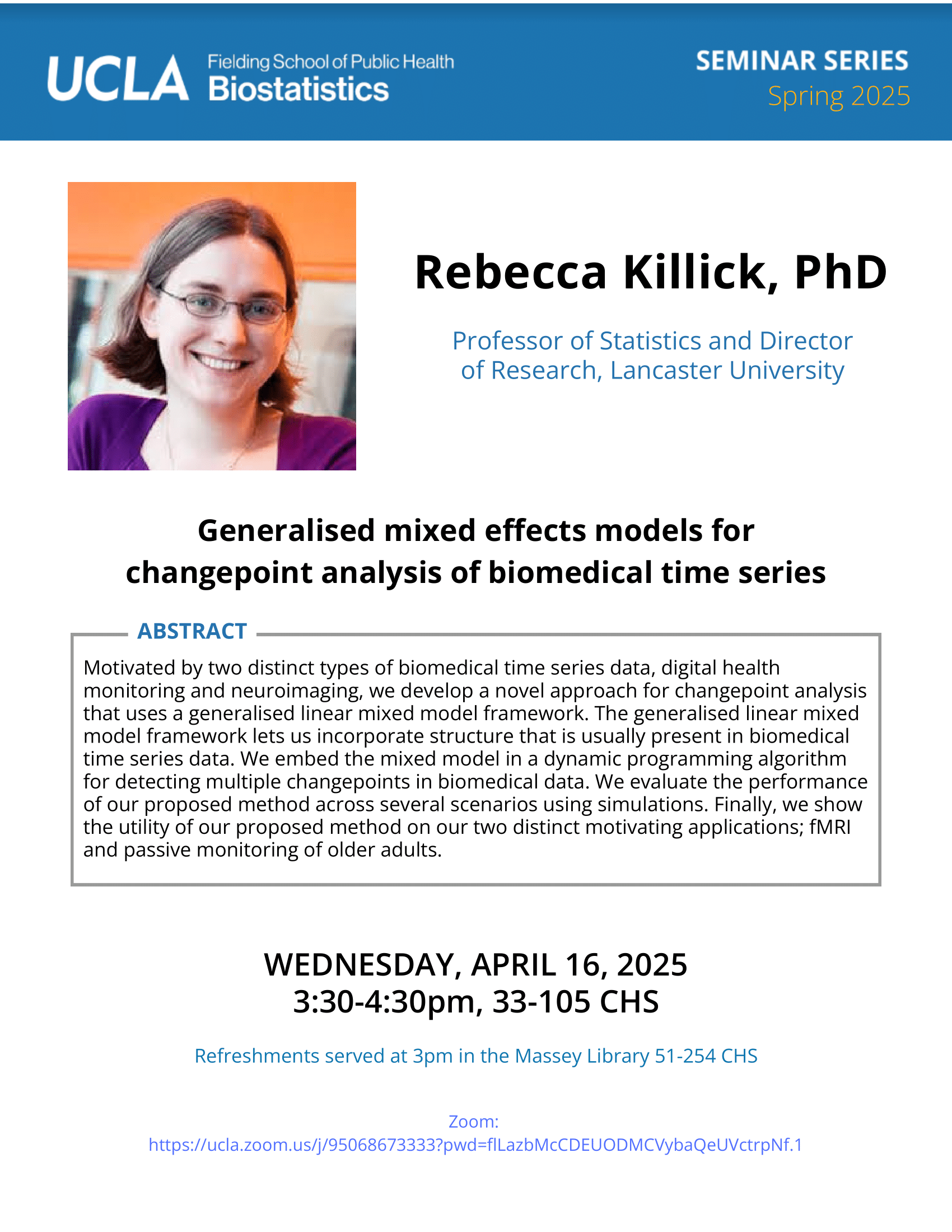 Rebecca Killick Seminar Flyer 4-16-25
