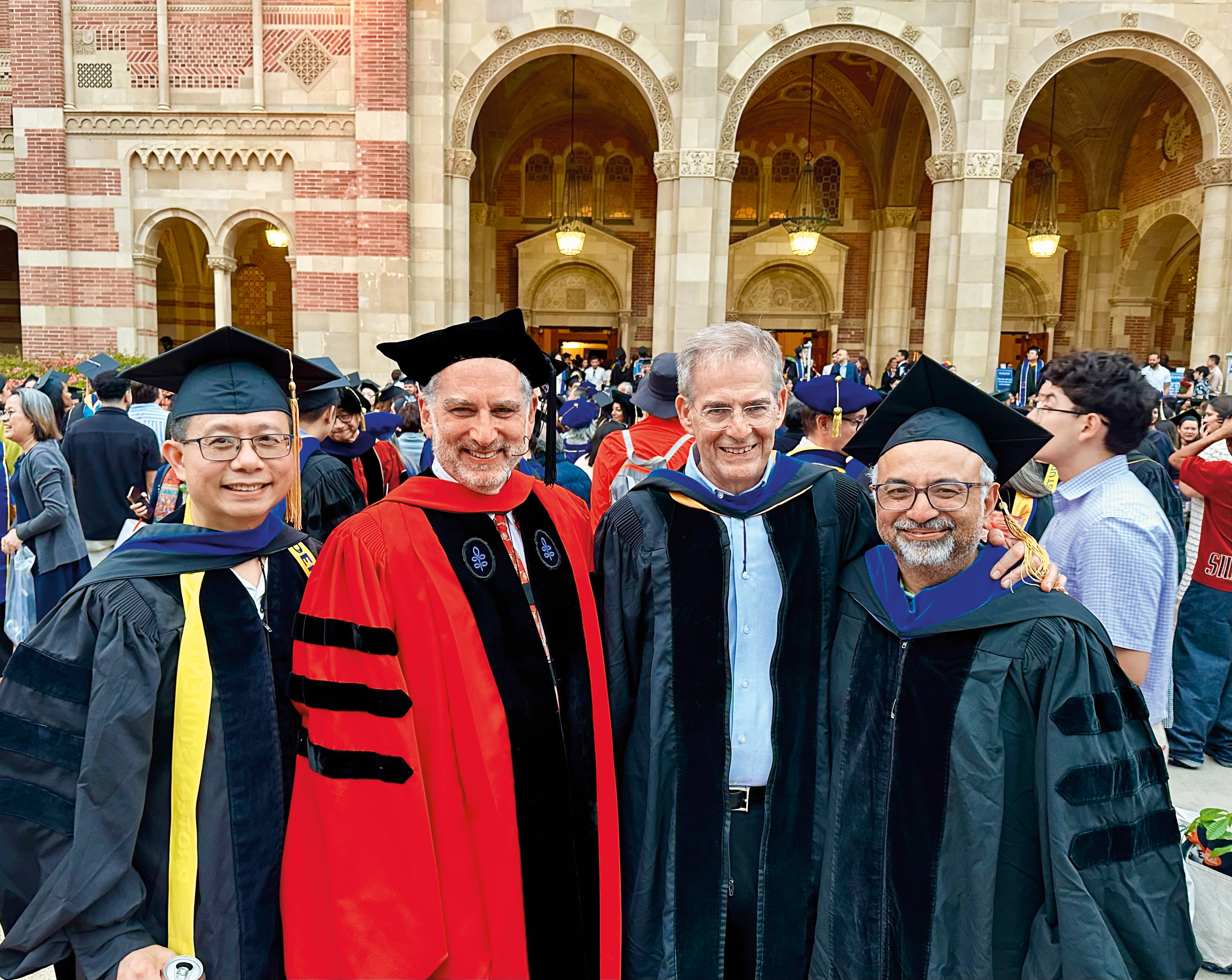 WITH FACULTY MEMBERS DRS. GILBERT GEE (LEFT), TOM BELIN (SECOND FROM LEFT), AND SUDIPTO BANERJEE (RIGHT) 