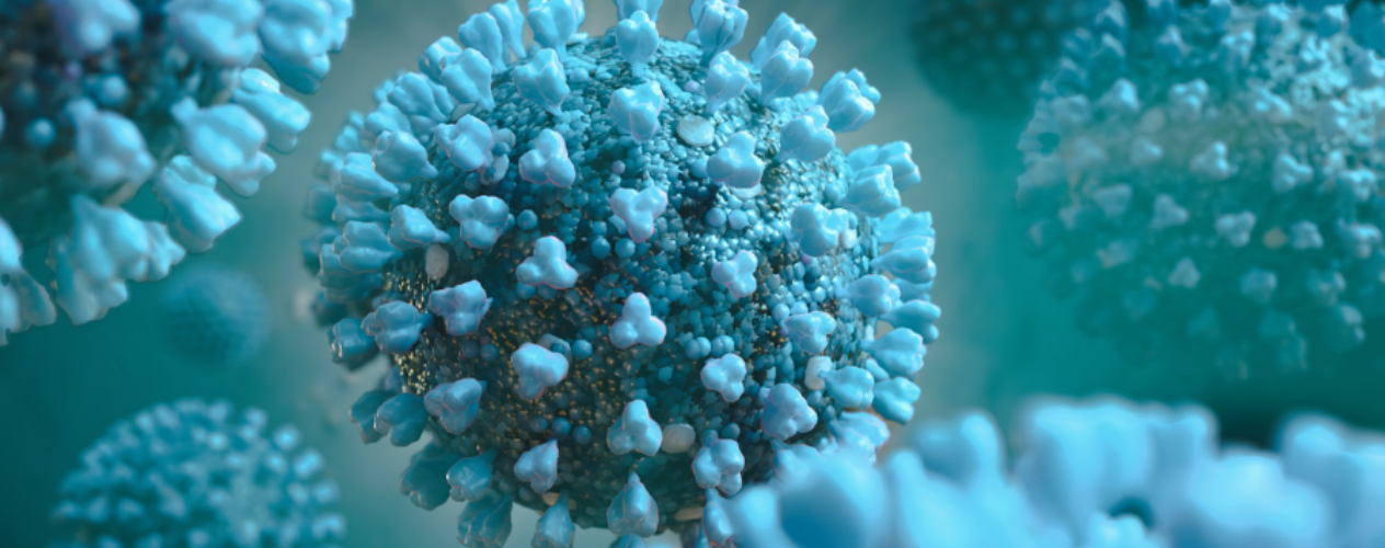 Close-up of COVID-19 virus