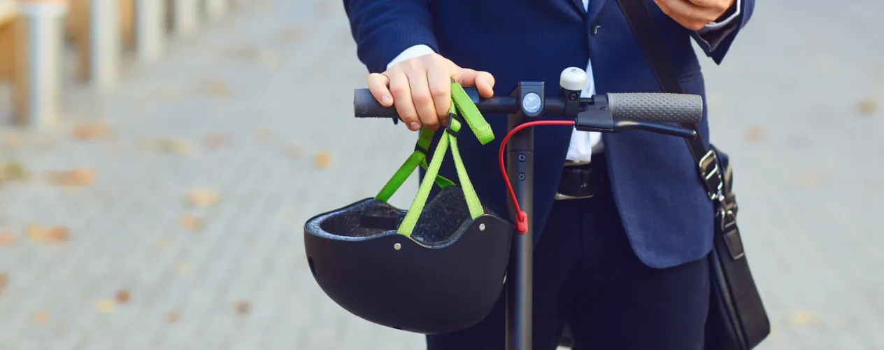 Electric scooter and helmet