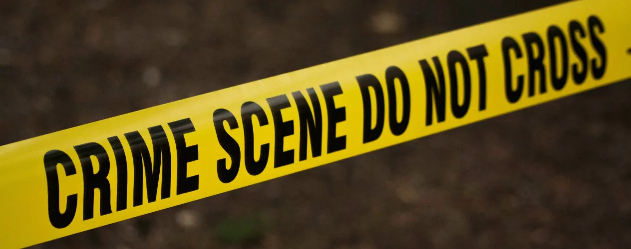Tape reading: CRIME SCENE DO NOT CROSS