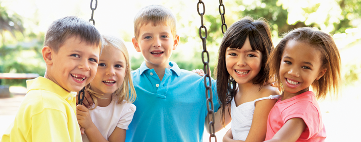 Children on swingset