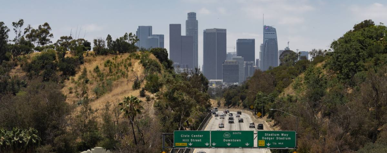 Los Angeles highway and skyline