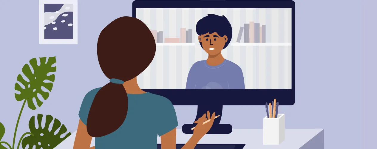 Two individuals on a video call