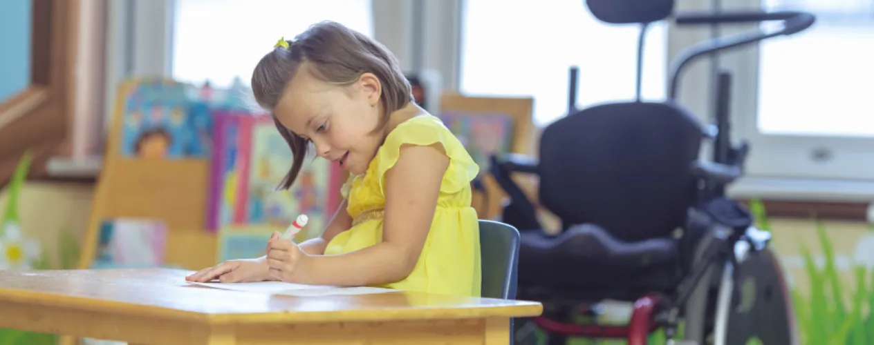 Young child practicing writing