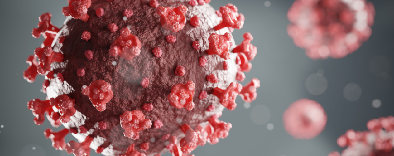 Close-up of COVID-19 virus