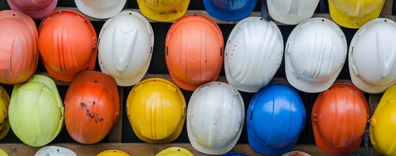 Multicolored hardhats