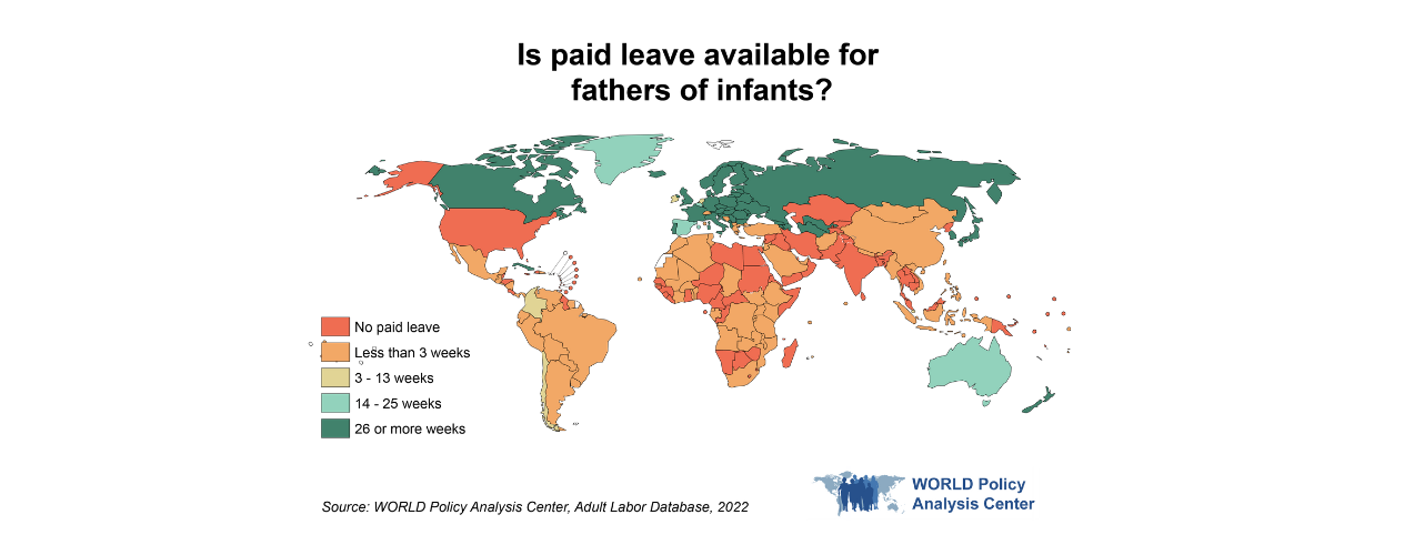 Is paid leave available for father's of infants? map