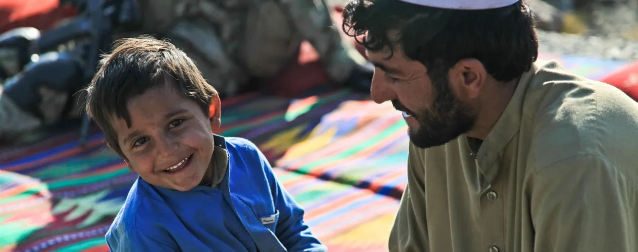 young boy and father
