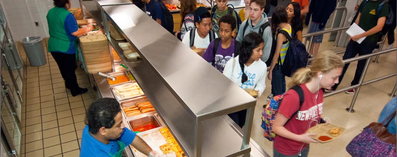 students at a cafeteria