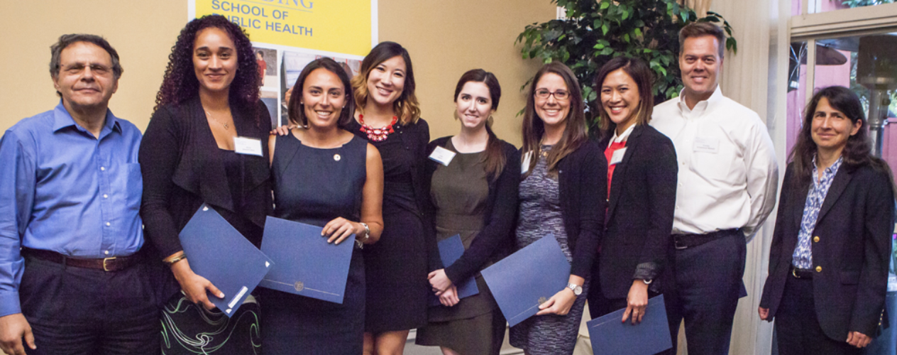 UCLA FSPH students with awards and professors