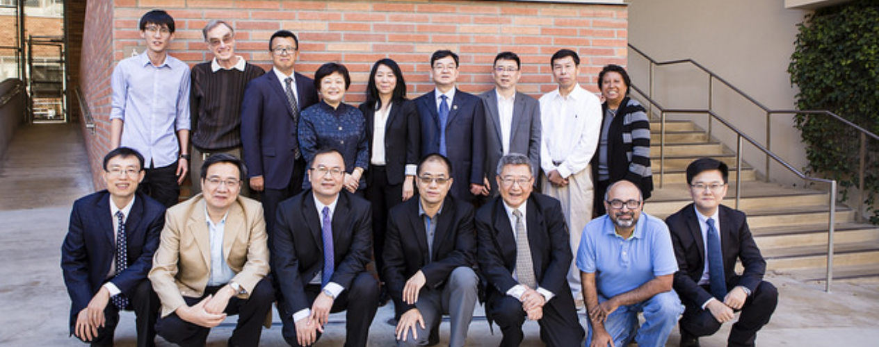 Representatives from the UCLA Fielding School of Public Health and the Shandong University School of Public Health in front of the Fielding School.