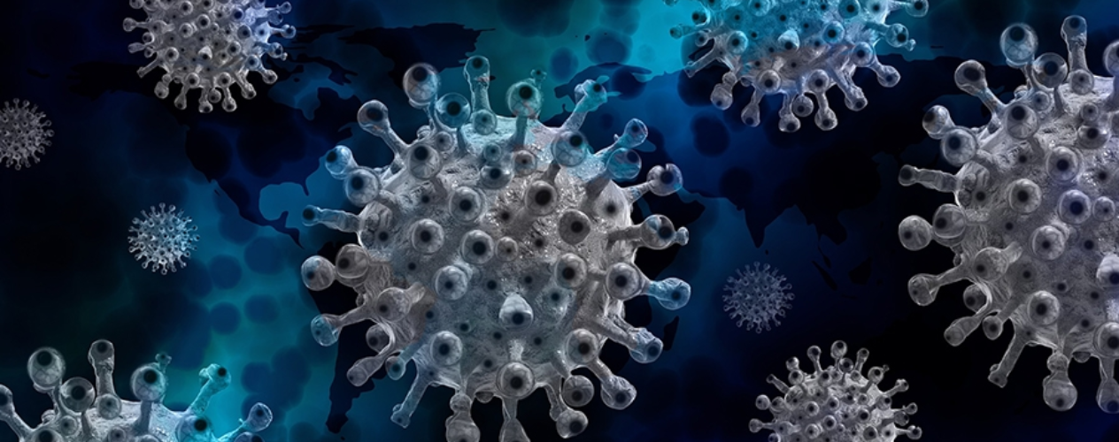 close-up of virus