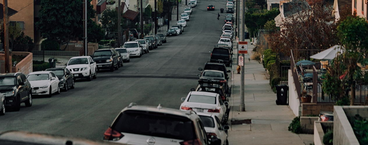 street lined with cars