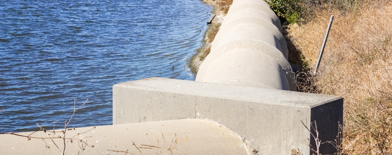 sewage treatment site by California coast