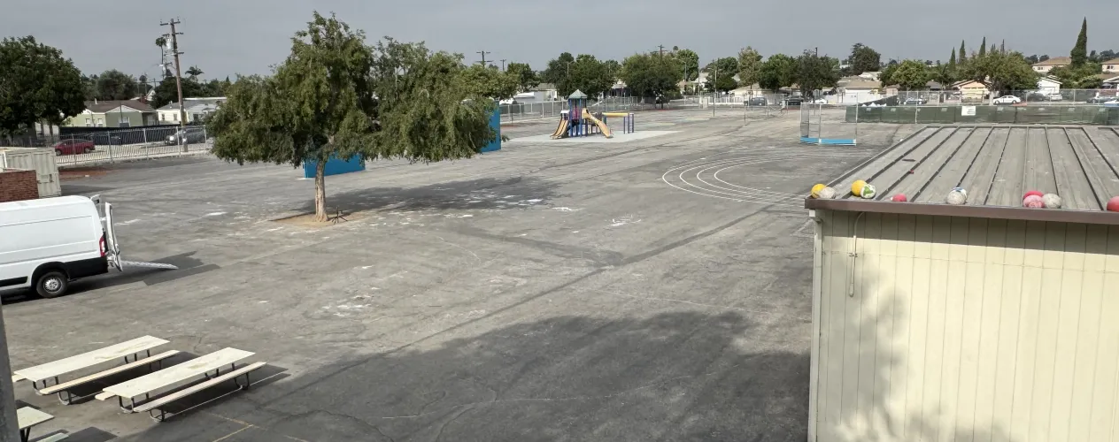 Typical public school playground of those surveyed as part of the California School Tree Study.