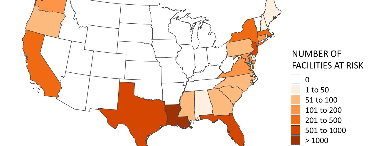 Peer-reviewed study, co-led by UCLA Fielding's Dr. Lara Cushing, shows hazardous facilities across the U.S. face rising flood risks due to sea-level rise, with the worst potential impact in seven coastal states.