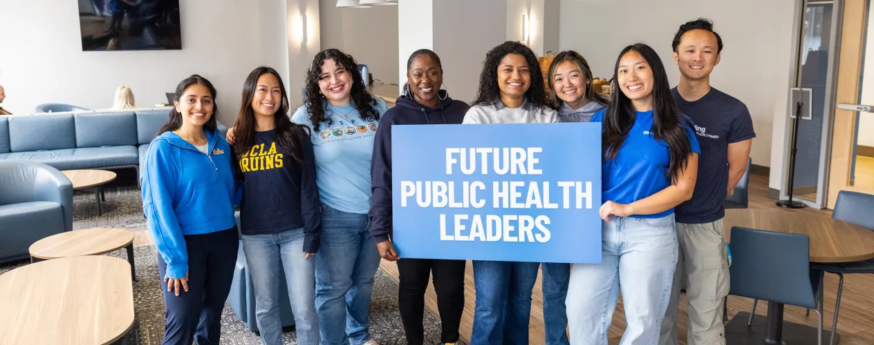 FSPH Students holding sign with text "Future Public Health Leaders"