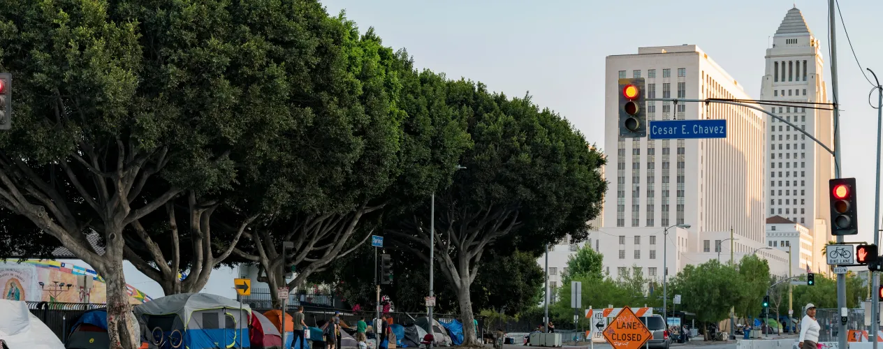 KPCC-FM | "Researchers estimate close to 6,000 unsheltered people live within a mile of Olympic venues”