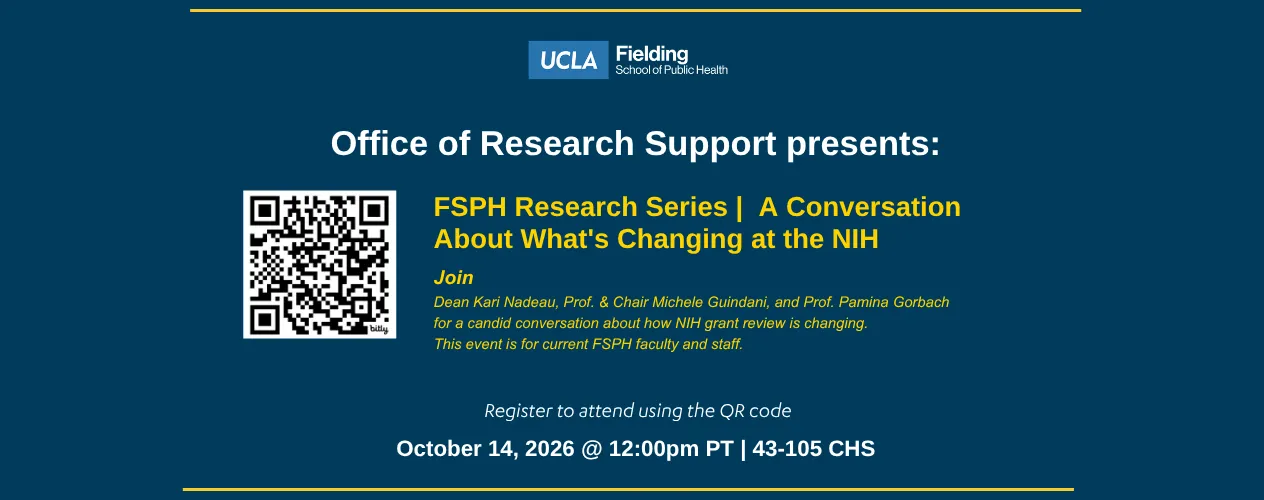 FSPH Research Series |  A Conversation About What's Changing at the NIH 