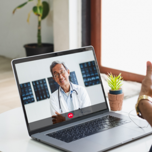 Telehealth doctor on computer