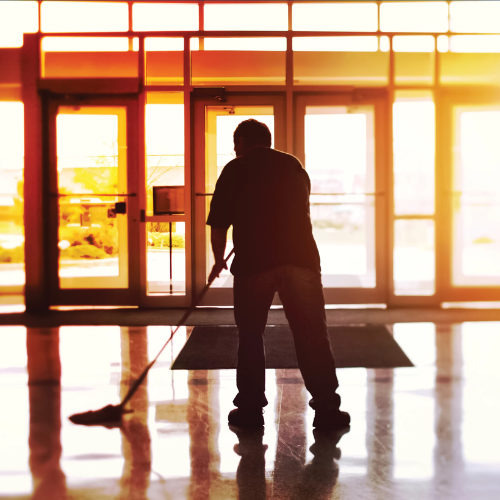 Person mopping the floor