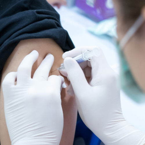 Vaccine being administered