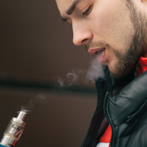 Man smoking an e-cigarette