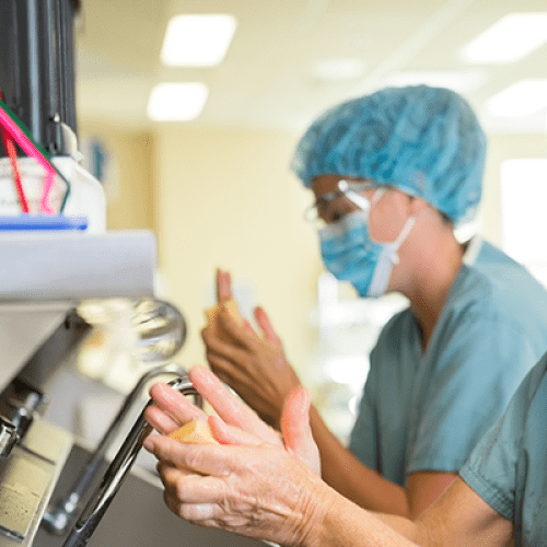 Doctors washing their hands