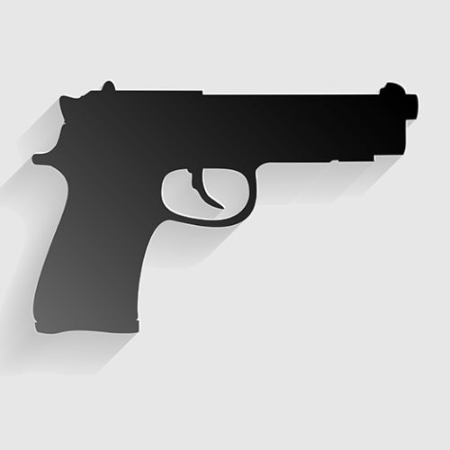a silhouette of a gun