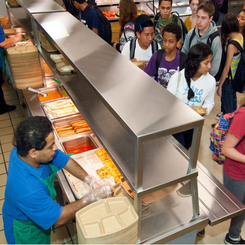 students at a cafeteria