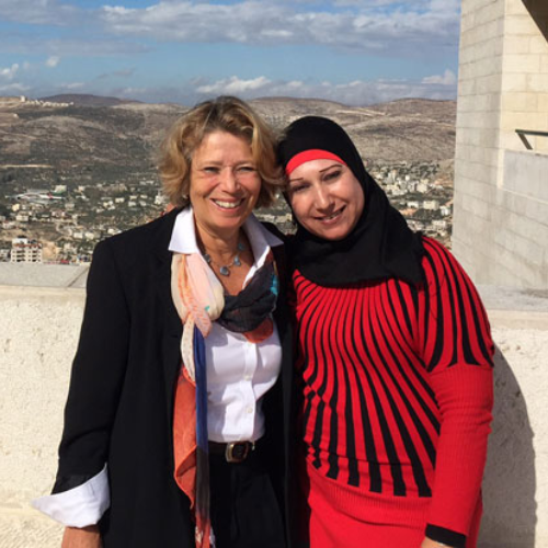 Dr. Rosenstock with Dr. Amira Shaheen, assistant professor of epidemiology at An-Najah University