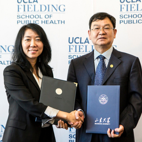 Yifang Zhu with professor