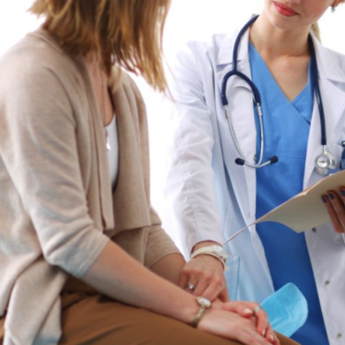 doctor comforting a patient