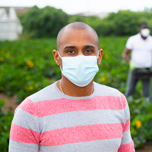 man wearing mask