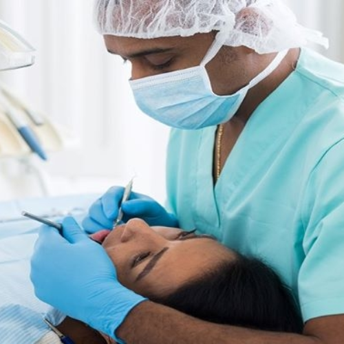 dentist working on patient