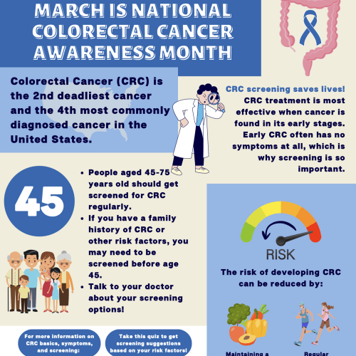 Faculty and staff at the UCLA Fielding School of Public Health are using national Colorectal Cancer Awareness Month to urge the public to be aware of the risks of colorectal cancer and understand that early diagnosis is important. 
