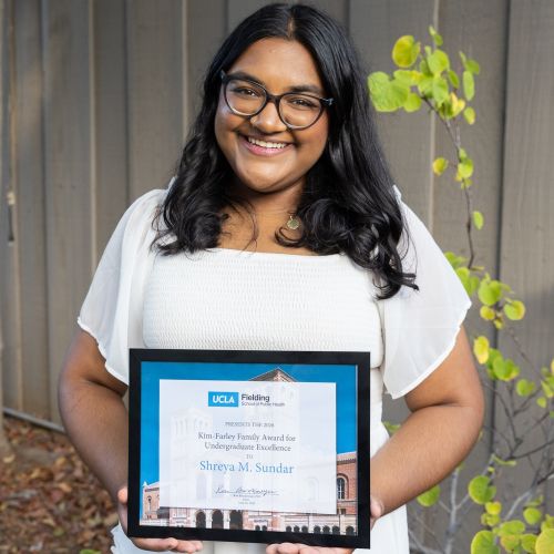 UCLA Fielding School of Public Health student Shreya Sundar receives Academic Excellence Award