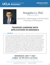 Hongzhe Li Seminar Flyer 5-17-23