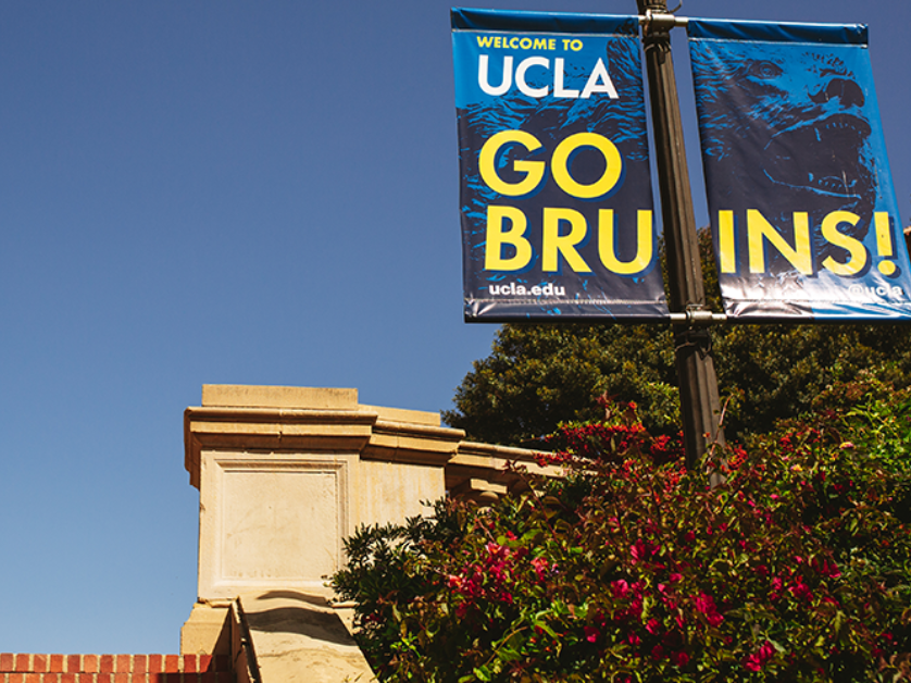 sign that says UCLA Go Bruins!