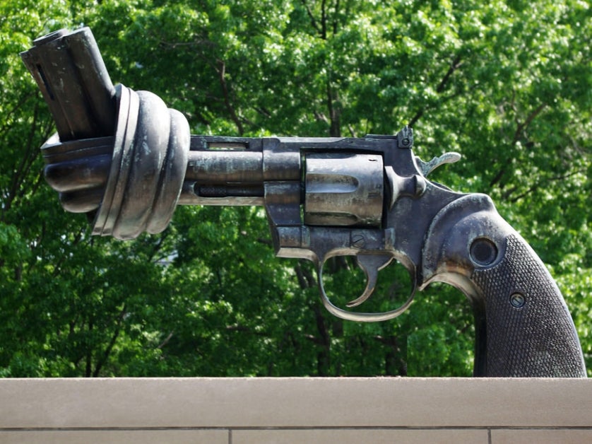 sculpture of a gun